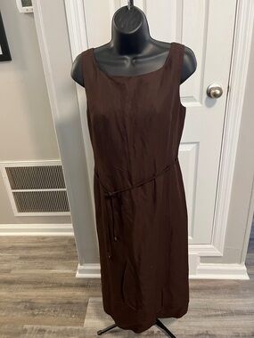 LOFT Brown Shell Linen Blend Top